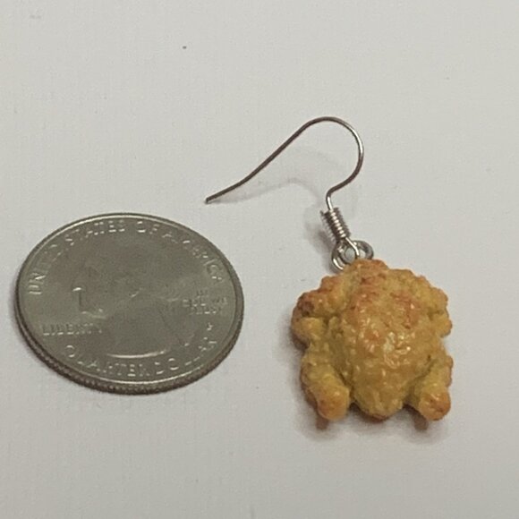 Chicken Earring, Funny Food Earring, Gift Idea, Chicken Jewelry, Fried Chicken - Picture 4 of 4